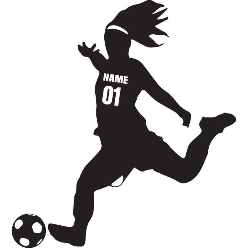 Check out this awesome Soccer Silhouette Wall Sticker. Printed on Phototex fabric that is removable and damage free.