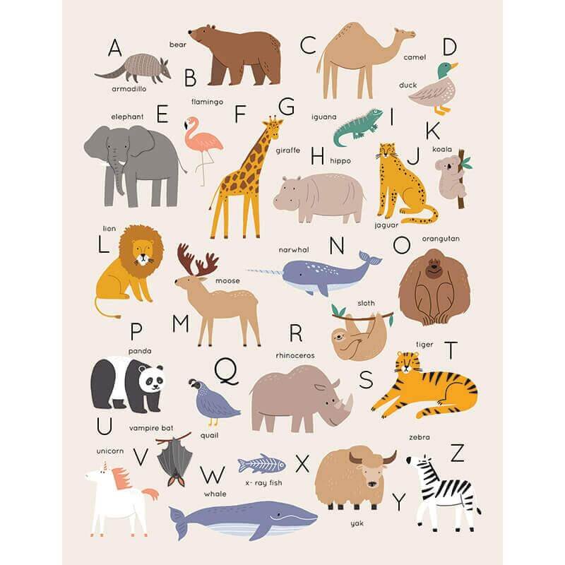 Animals of the World Alphabet Wall Sticker