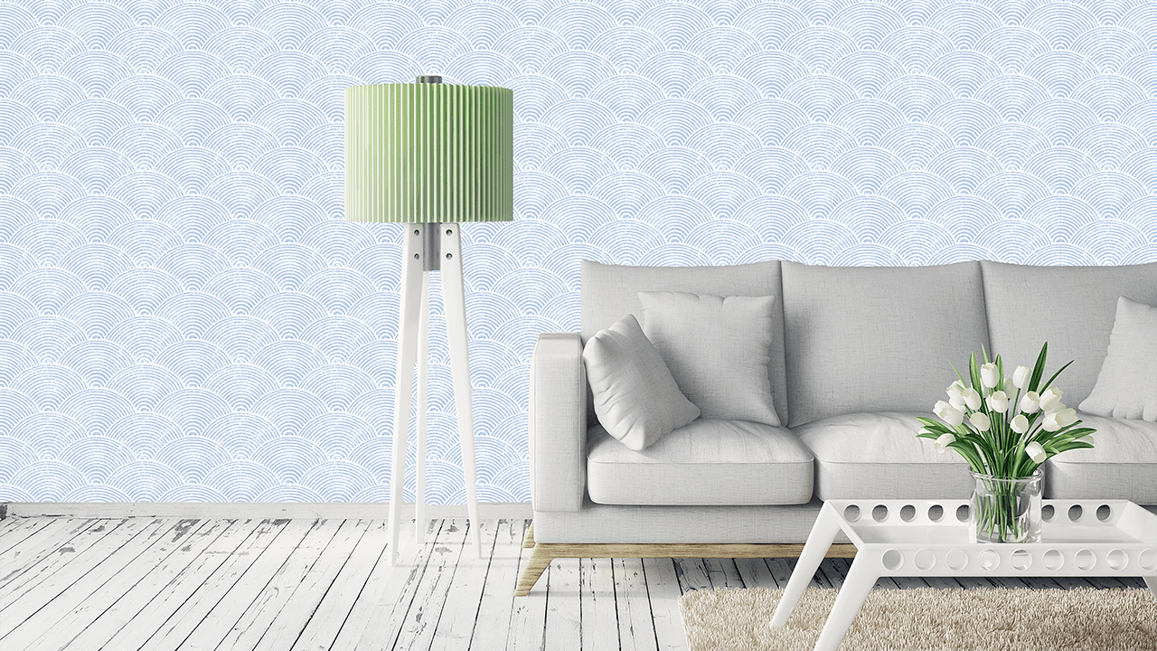 Deco Arch wallpaper in blue can be coloured to our colour chart. These when printed on phototex are removable, reusable and won't cause damage to your walls. We can also print this in vinyl or customise the colour for you. 