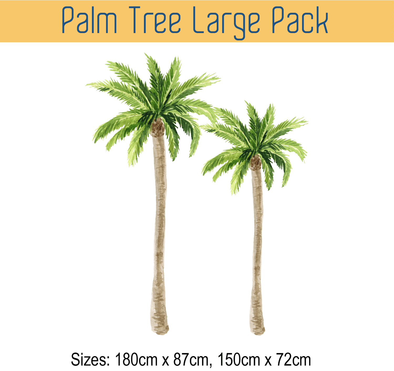Two Palm Tree Large Wall Sticker Decals with removable fabric.