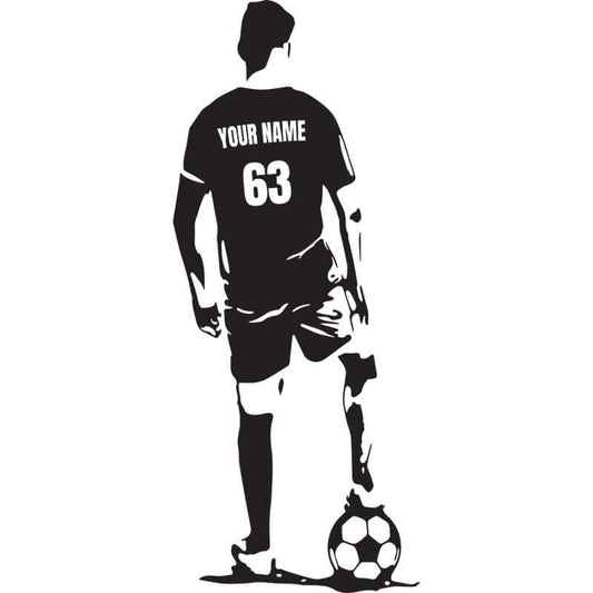 Check out this awesome Soccer Silhouette Wall Sticker. Printed on Phototex fabric that is removable and damage free.